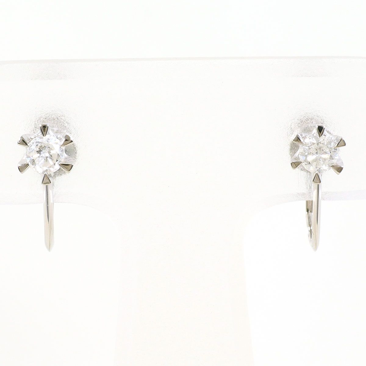 PT 900 プラチナ イヤリング clip on earrings ダイヤモンド 0 15 ct 総重量約1 6 g