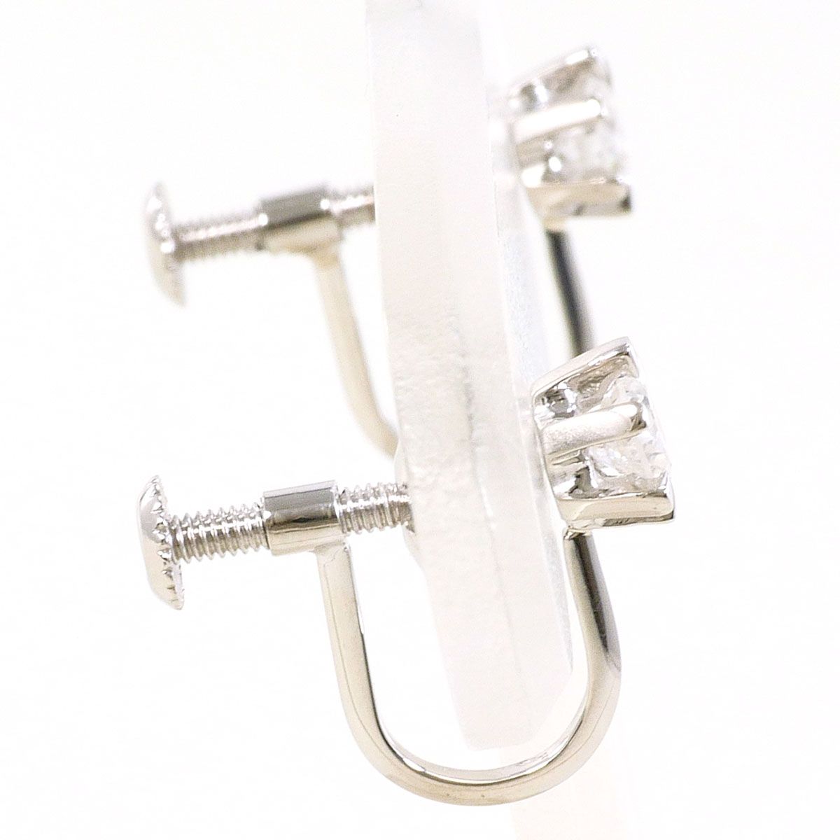 PT 900 プラチナ イヤリング clip-on earrings ダイヤモンド 0.15 ct 総重量約1.6 g