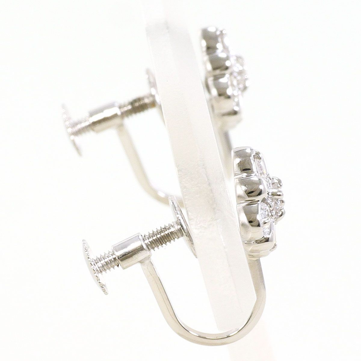 PT 850 プラチナ イヤリング clip-on earrings ダイヤモンド 0.15 ct 総重量約2.9 g