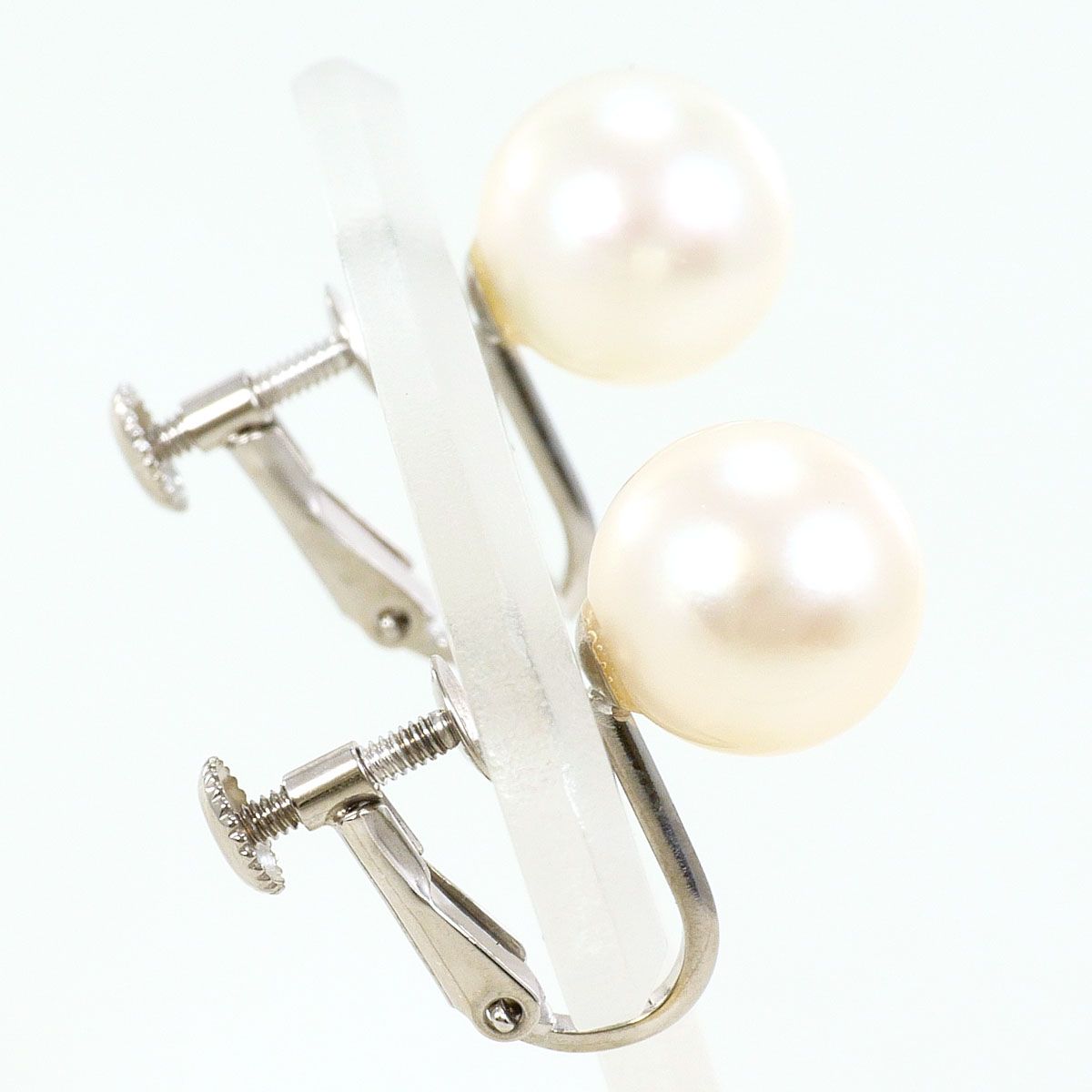 K 14 WG イヤリング clip-on earrings パール 真珠 総重量約3.5 g