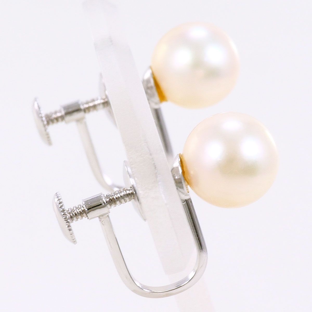 K 14 WG イヤリング clip-on earrings パール 真珠 総重量約2.4 g