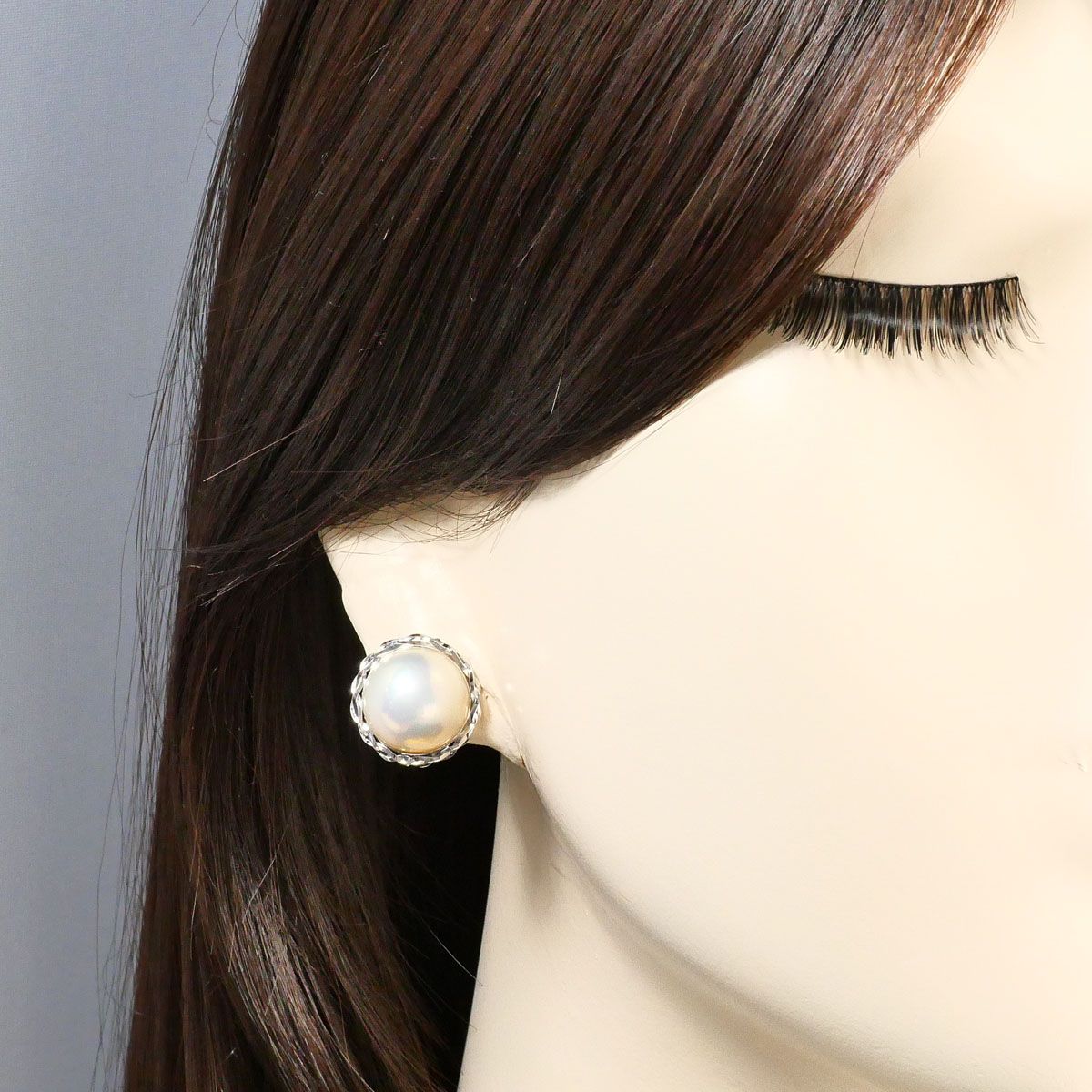 K14WG イヤリング clip-on earrings マベパール(真珠) 総重量約6.7g K14WG イヤリング clip-on earrings マベパール(真珠) 総重量約6.7g