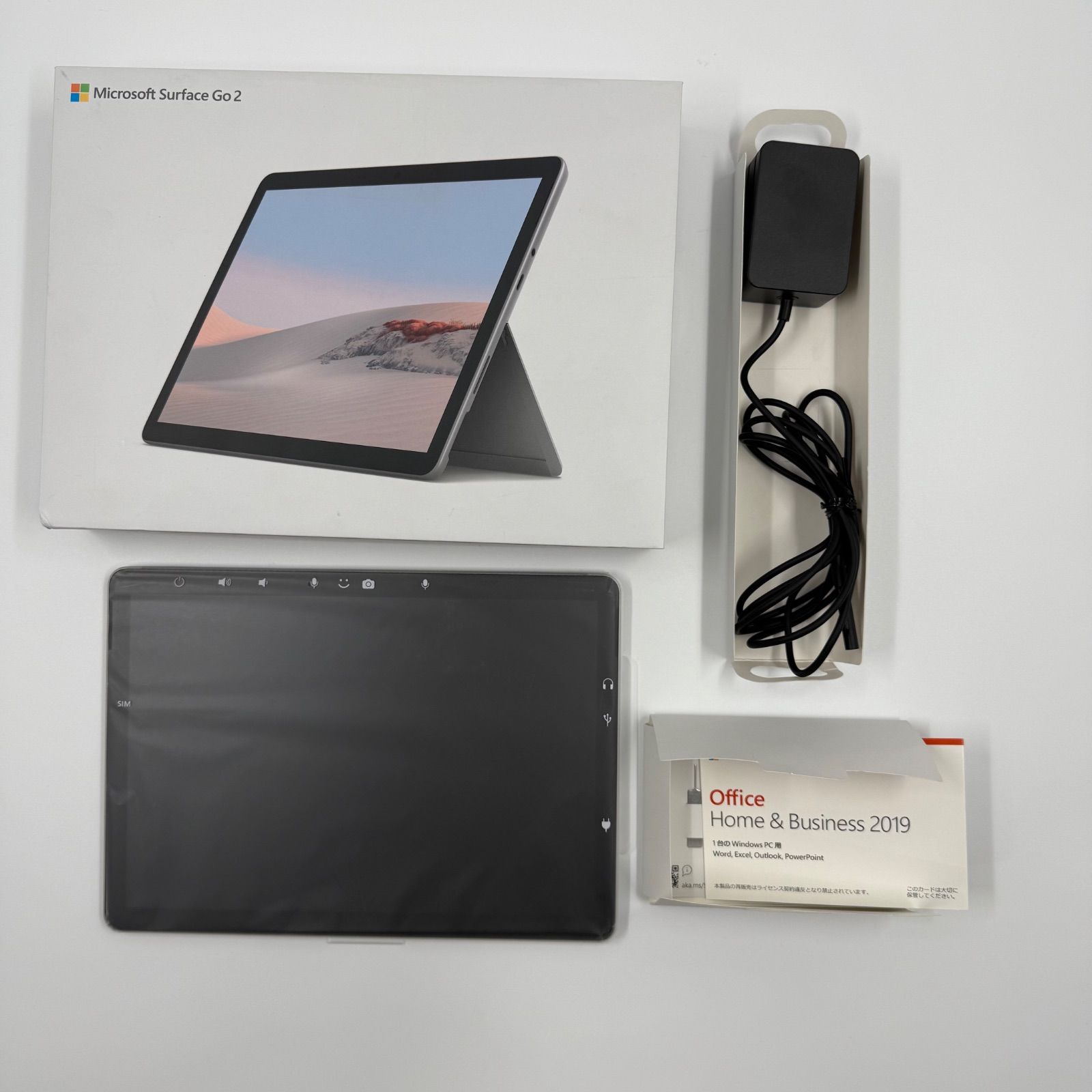 状態 Microsoft Surface go 2 wi fi cellular モデル1927 Office Home Business 2019付き Core TM M 3 8100 Y