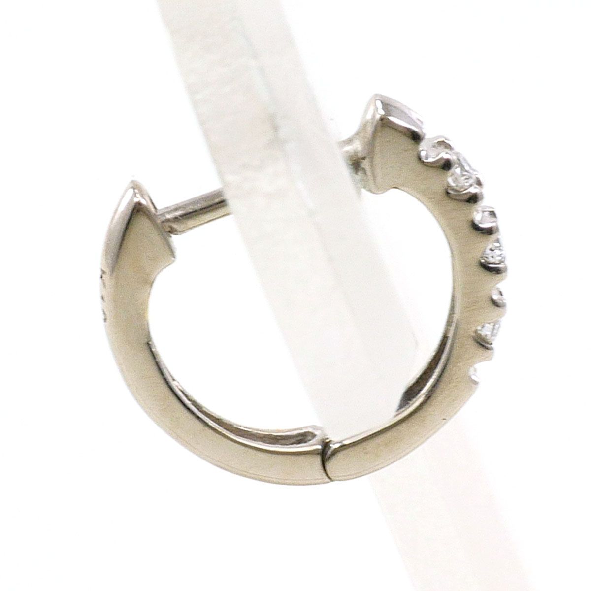 K 10 WG ピアス 片耳 ダイヤモンド 総重量約0.5 g レディース