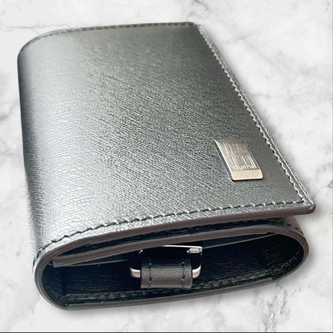 dunhill ショップ ダンヒル 6連キーケース 本革 ブラック 箱カード付