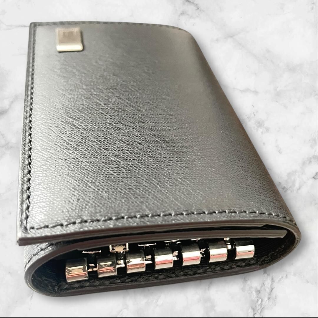 dunhill ショップ ダンヒル 6連キーケース 本革 ブラック 箱カード付