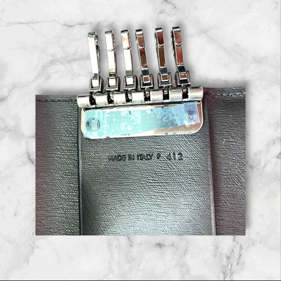 dunhill ショップ ダンヒル 6連キーケース 本革 ブラック 箱カード付