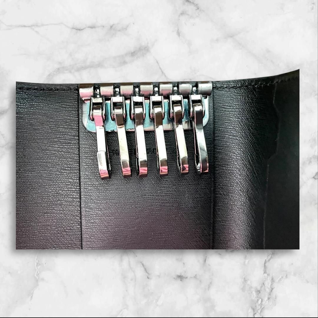 dunhill ベスト ダンヒル 6連キーケース 本革 ブラック 箱カード付