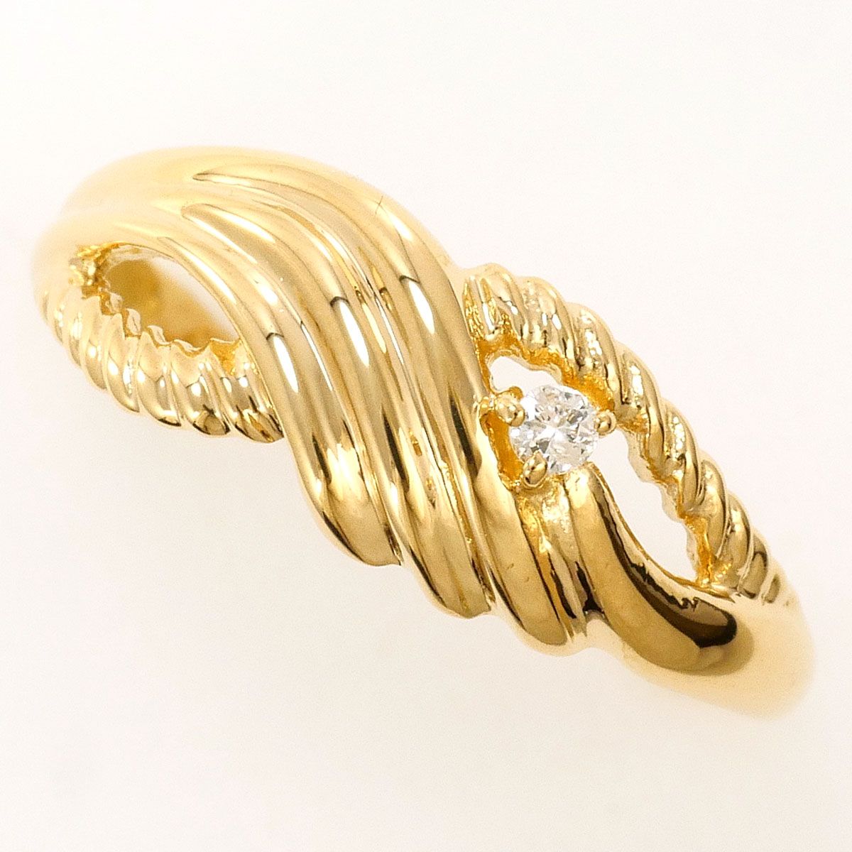 K18YG リング 11号 K18YG リング・指輪 11.5号 ダイヤモンド 総重量約1.4g - メルカリ