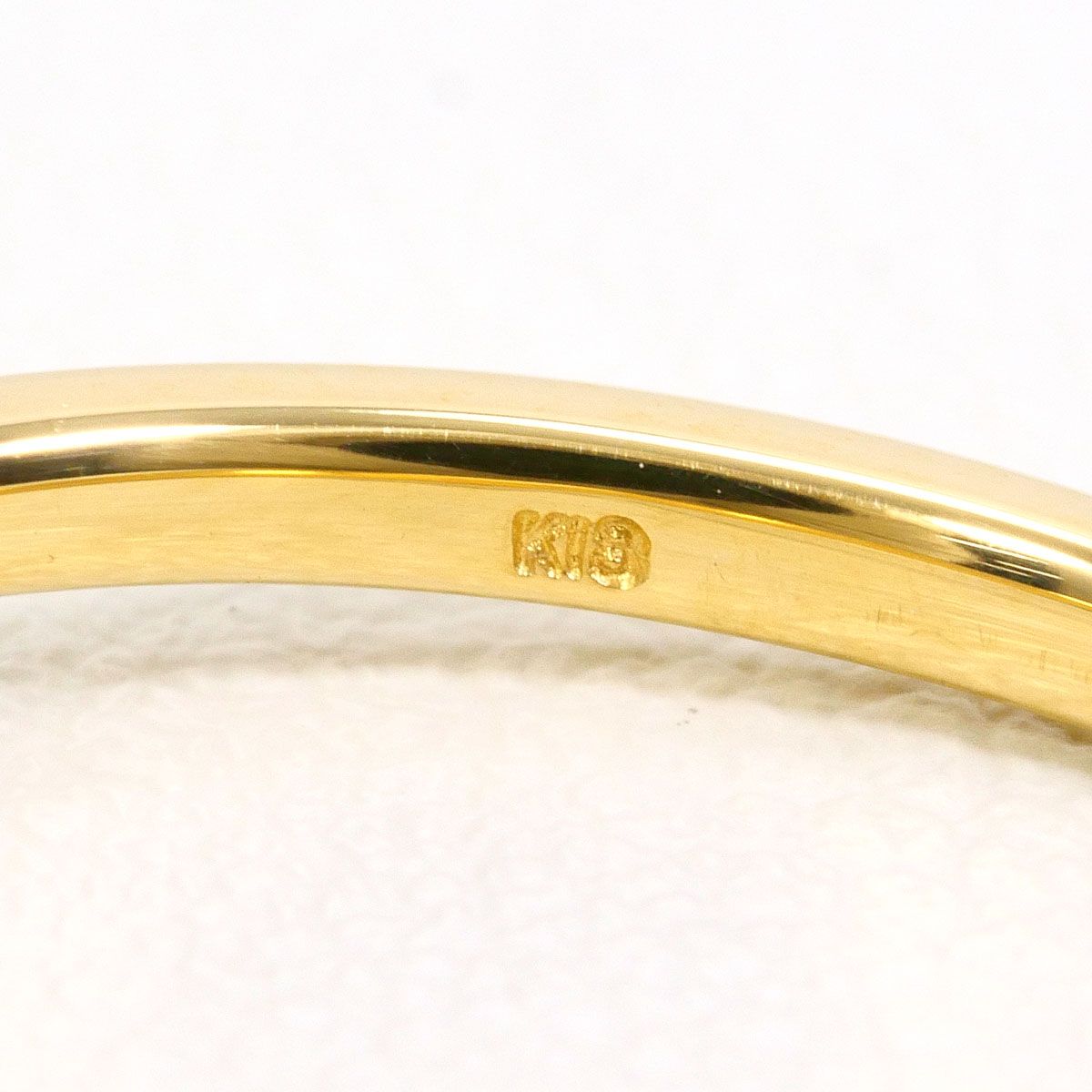 K18YG リング・指輪 11号 ダイヤモンド ブルーダイヤ 総重量約1.4g