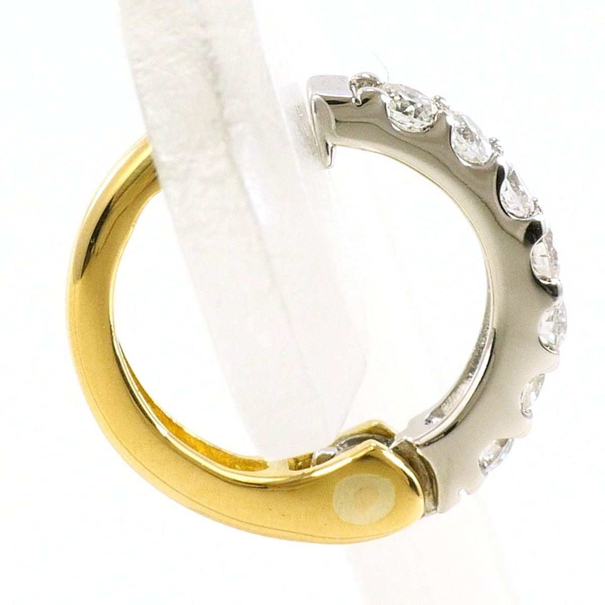 PT 900 プラチナ K 18 YG イヤリング 片耳 ダイヤモンド 0.09 ct 総重量約0.8 g レディース