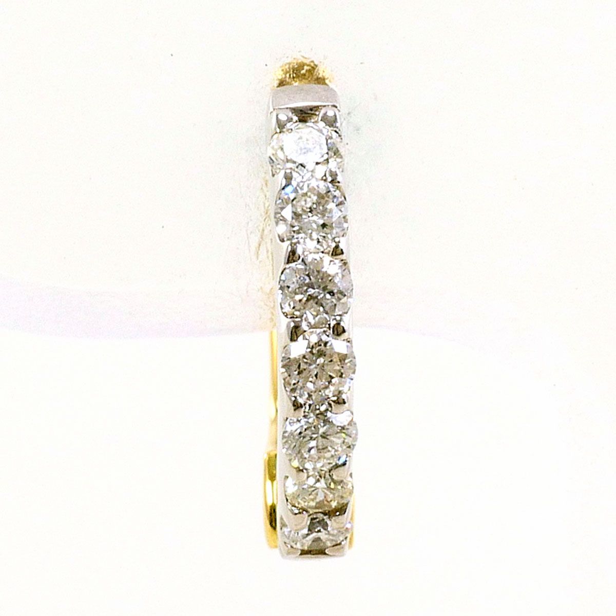 PT 900 プラチナ K 18 YG イヤリング 片耳 ダイヤモンド 0.09 ct 総重量約0.8 g レディース