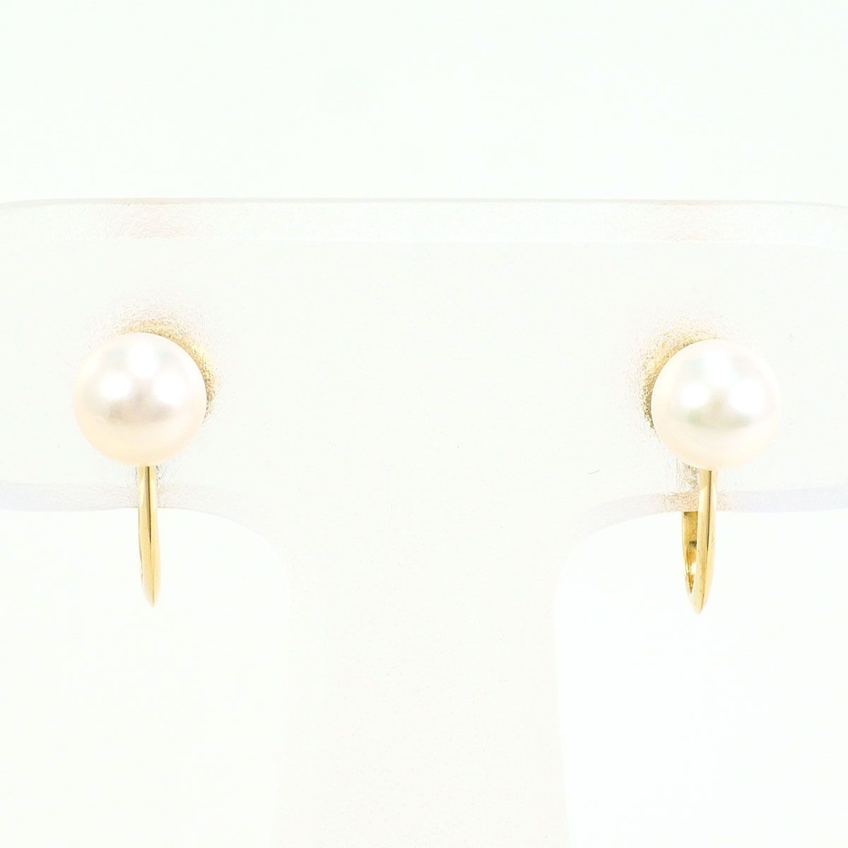 K 18 YG イヤリング clip-on earrings パール 真珠 総重量約1.1 g
