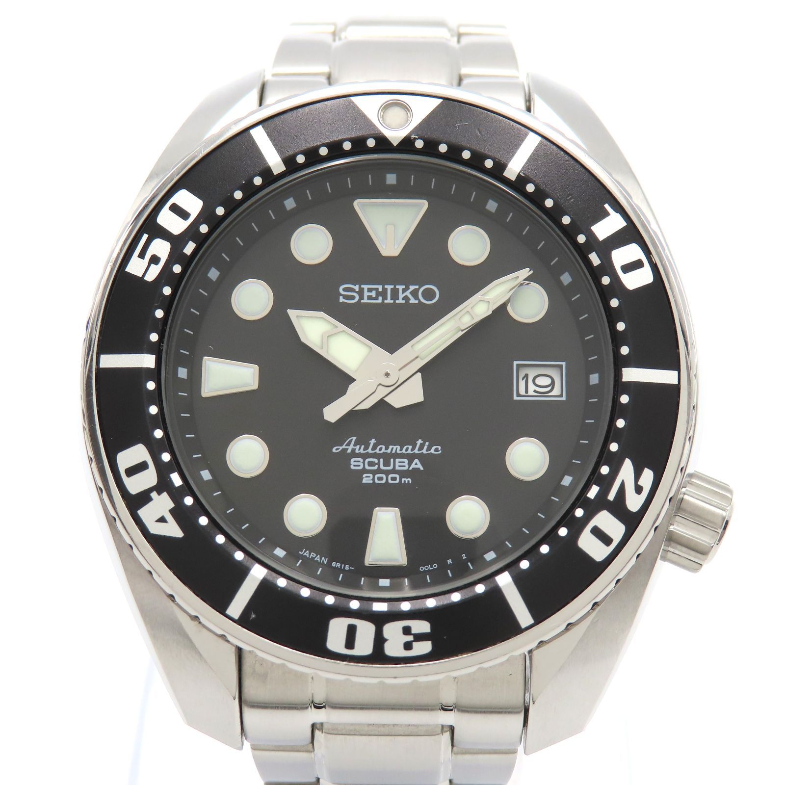 SEIKO セイコー SCUBA スキューバ 6R15 00G0 自動巻き AT ダイバー メンズ 腕時計 ブラック文字盤 黒 スクーバ SS scuba オートマ 回転ベゼル