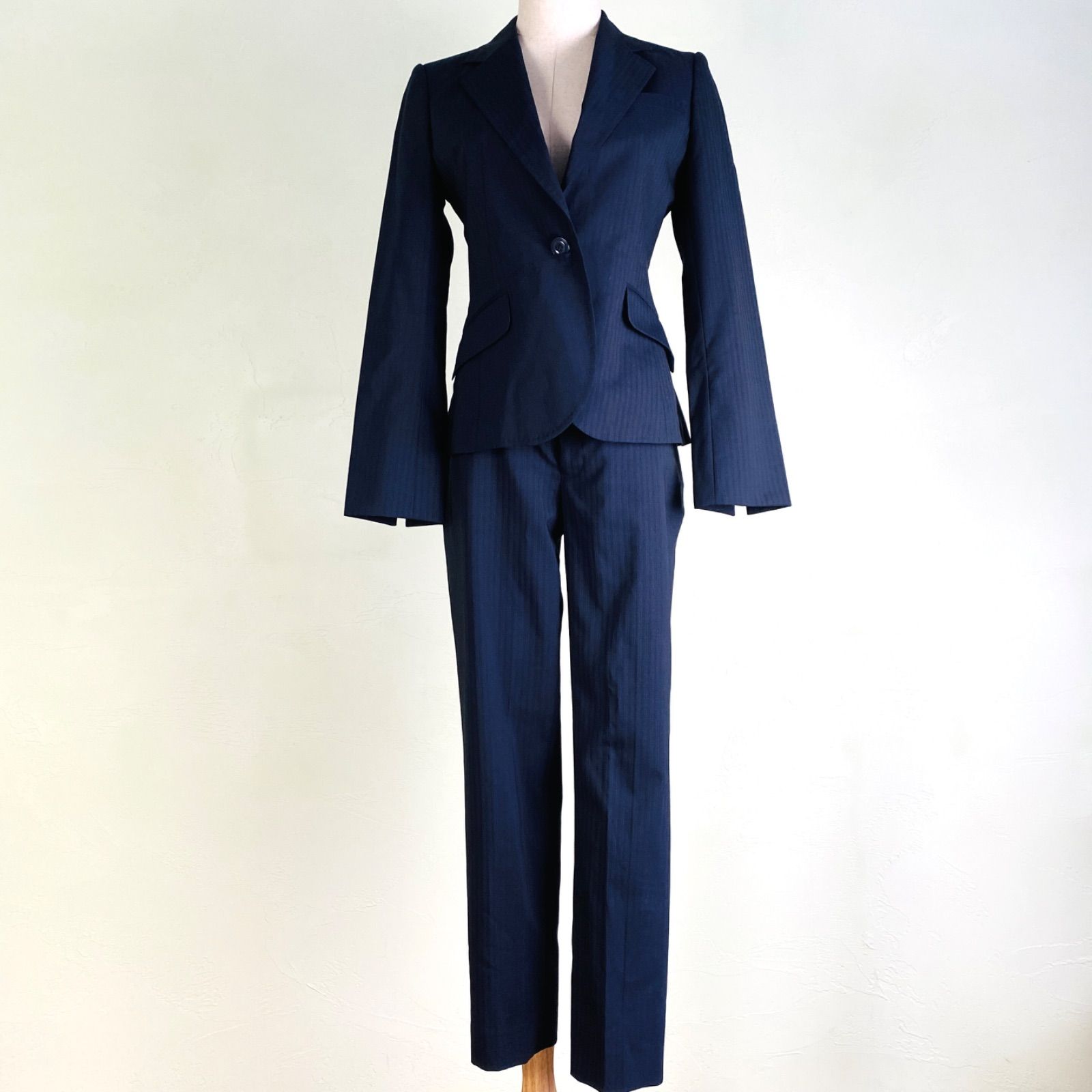 ✨美品✨ LES MUES Precious Line S 濃紺ストライプ 3点セットアップ