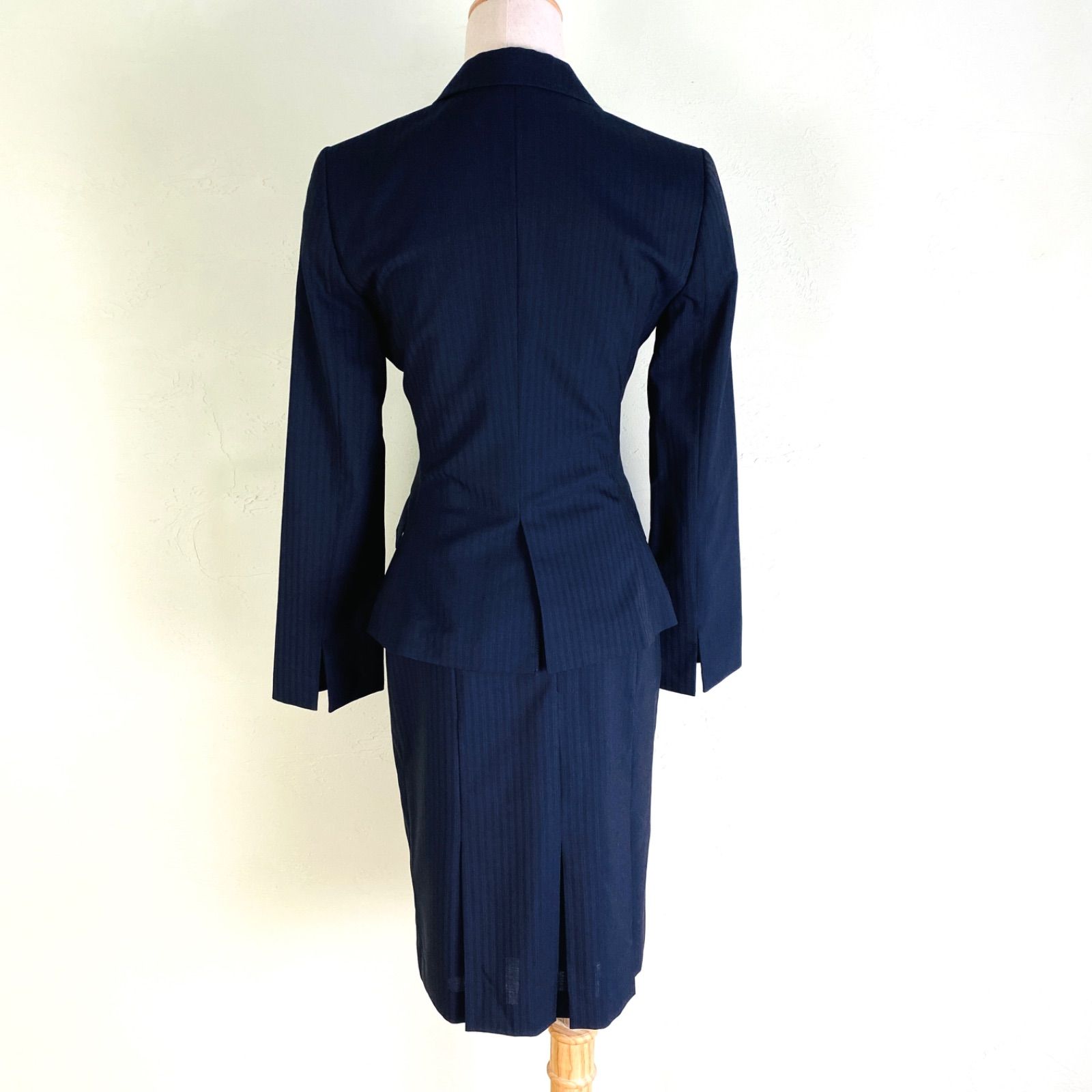 ✨美品✨ LES MUES Precious Line S 濃紺ストライプ 3点セットアップ