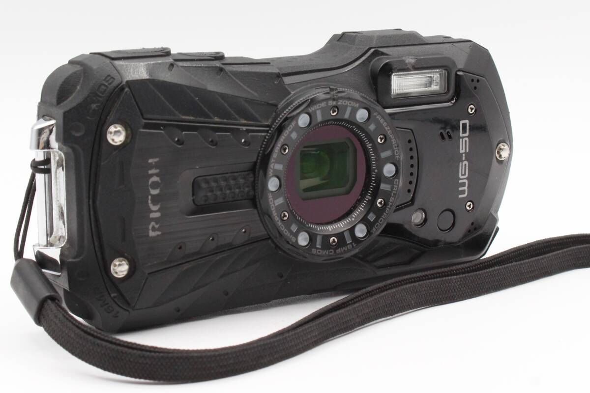 リコー RICOH WG 50 コンパクトデジタルカメラ 防水 ブラック バッテリー ♯433