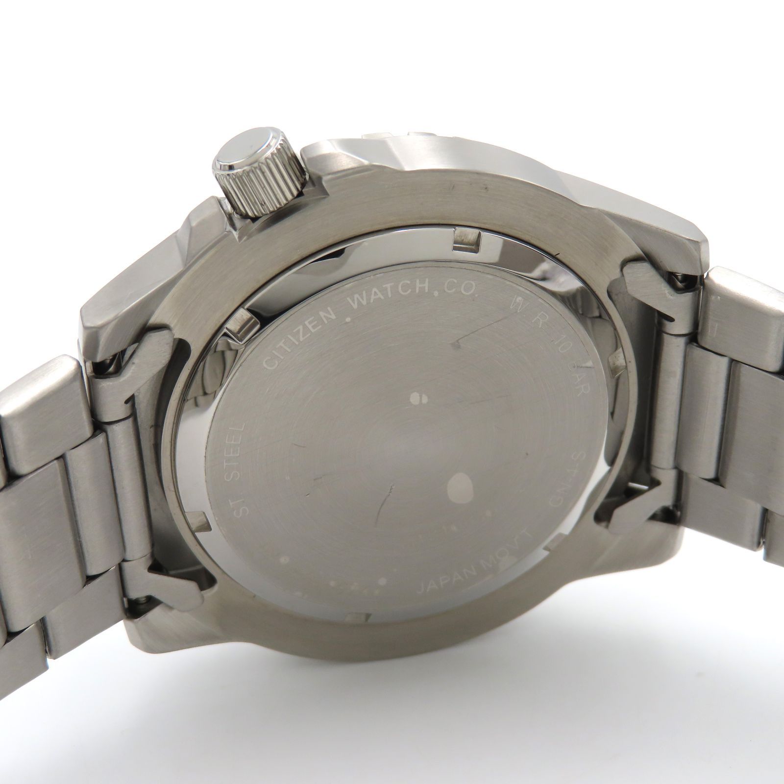  CITIZEN シチズン 8200-S 109744 自動巻き AT ダイバー メンズ 腕時計 ブラック文字盤 黒 SS オートマ 回転ベゼル 自動巻き時計 腕時計(アナログ)