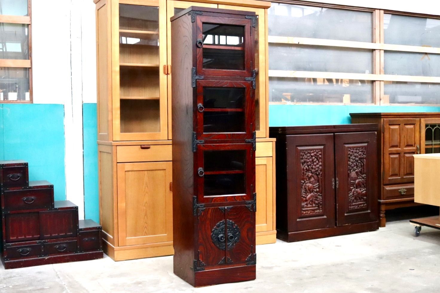 GMIS379A○岩谷堂箪笥 スリムハイチェスト 整理箪笥 リビングボード