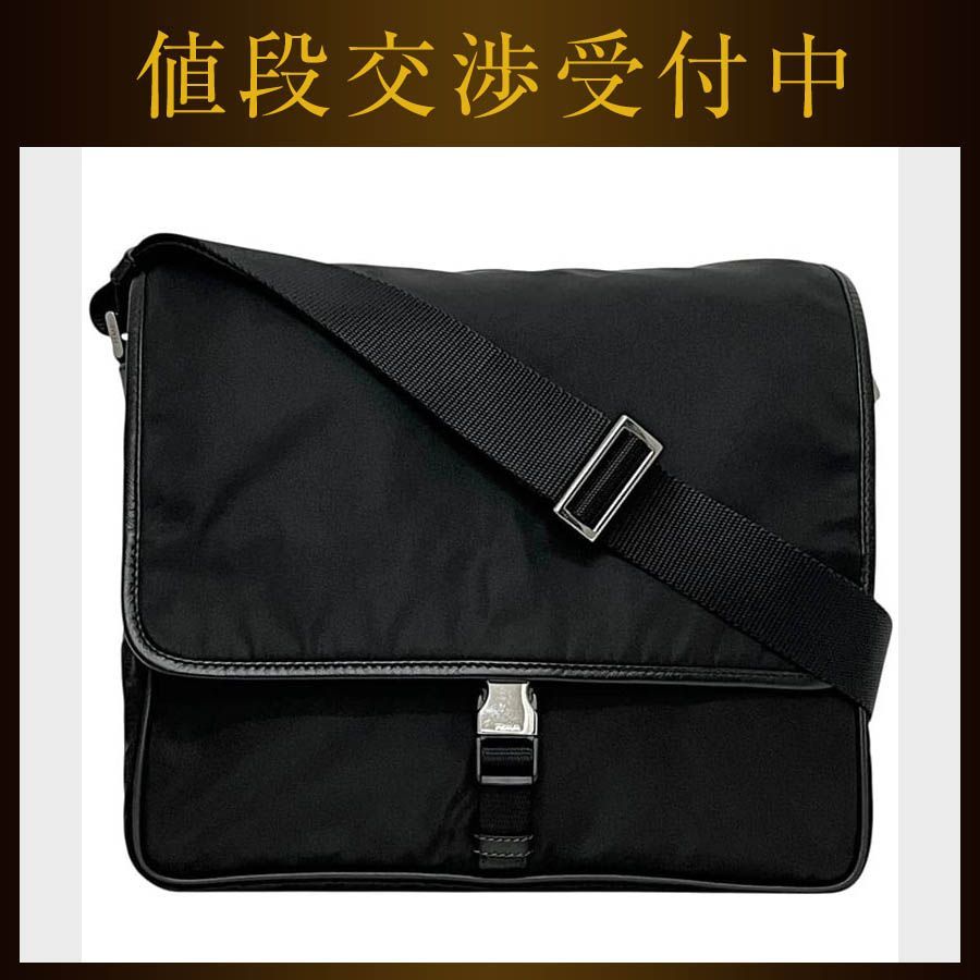プラダ ショルダーバッグ ブラック NERO テスート V166 美品 - メルカリ