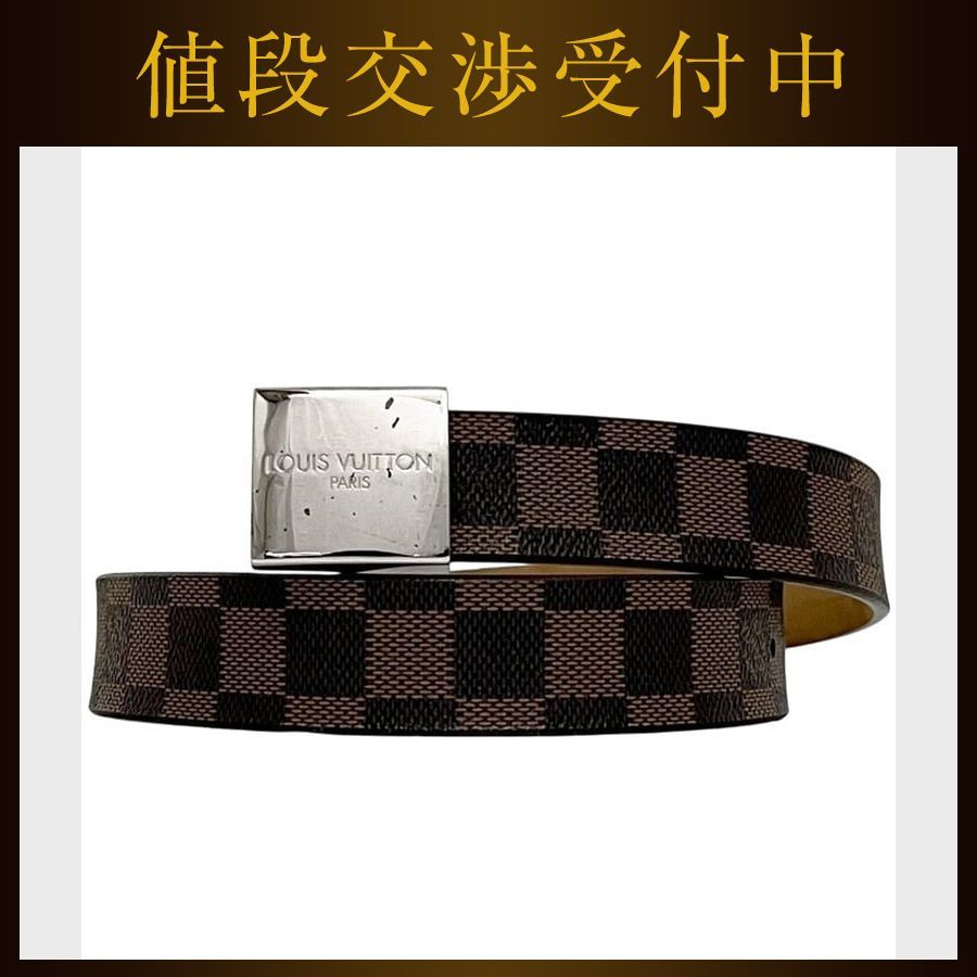 ルイ ヴィトン ベルト サンチュール キャレ ブラウン ダミエ エベヌ