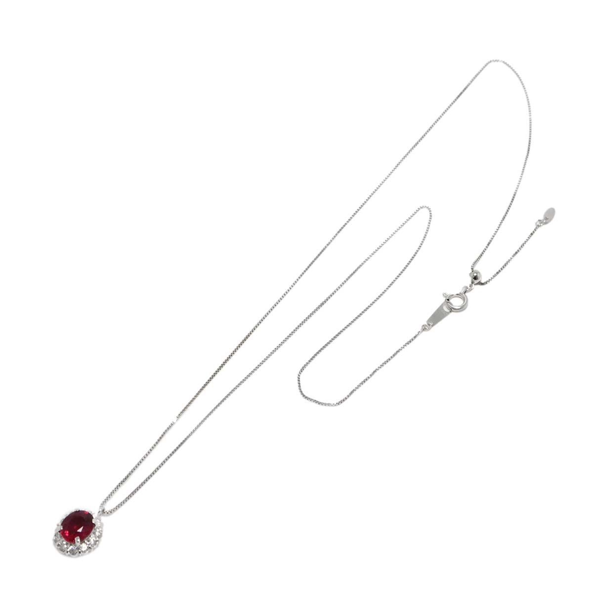 トルマリン 1.14 ct ダイヤ 0.32 ネックレス 45 cm K 18 WG ホワイトゴールド 750 Tourmaline Necklace