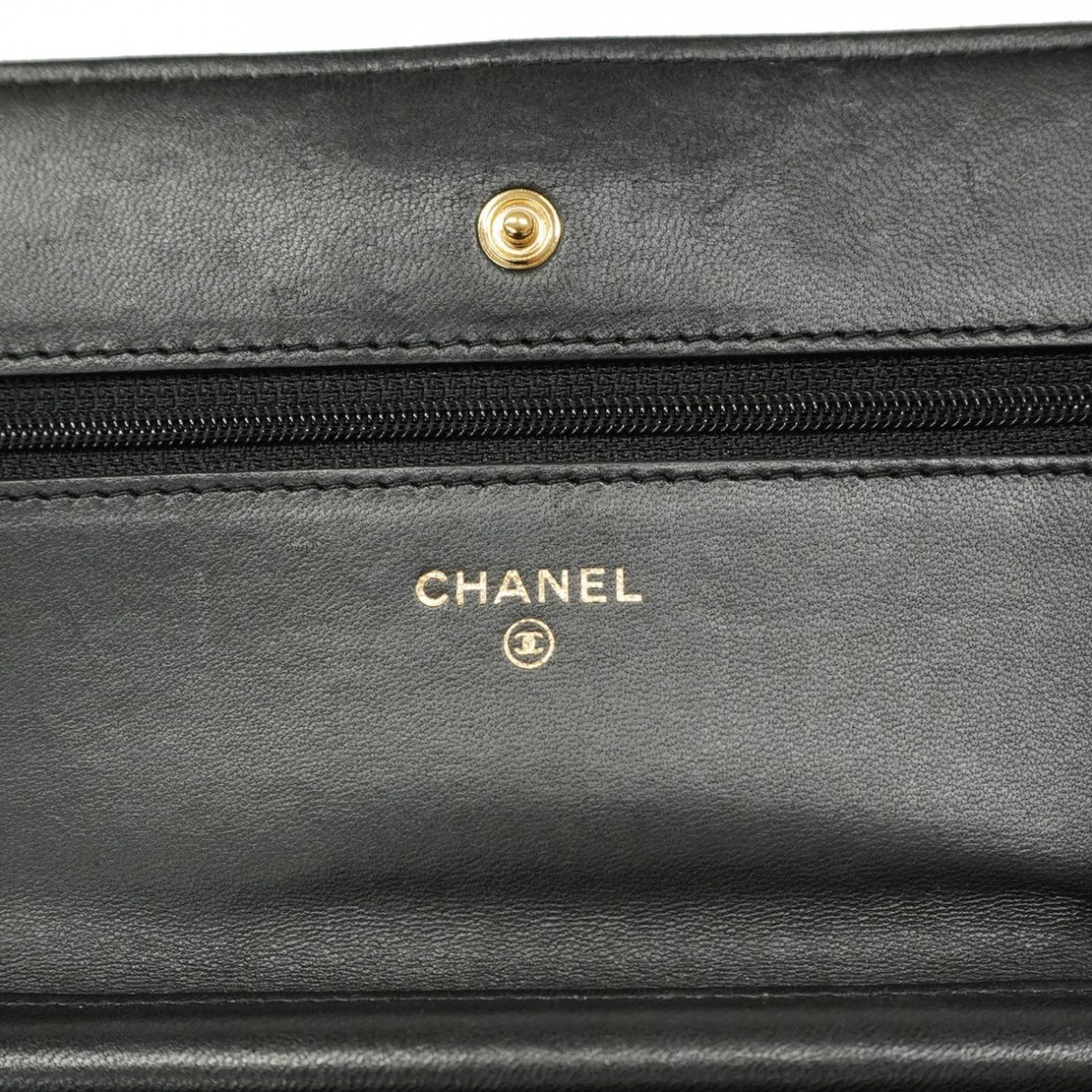  シャネル Chanel 財布 ショルダーウォレット マトラッセ チェーンショルダー ラムスキン ブラック レディース その他 折り財布