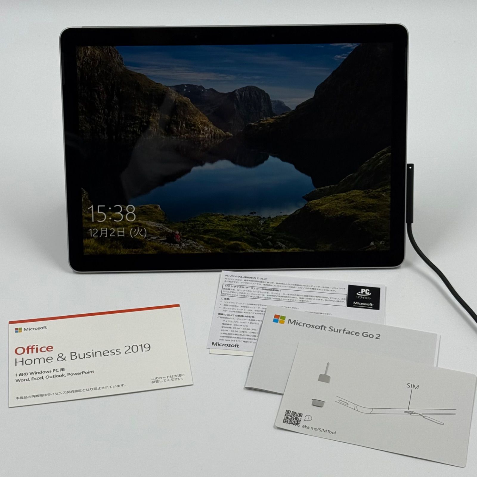 状態 Microsoft Surface go 2 wi fi cellular モデル1927 Office Home Business 2019付き Core TM M 3 8100 Y