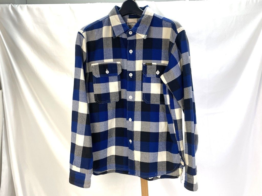 01 w 5903 フェローズ Pherrow s 38 メンズ バッファローチェック フランネルシャツ ヘビーネル 長袖シャツ 品