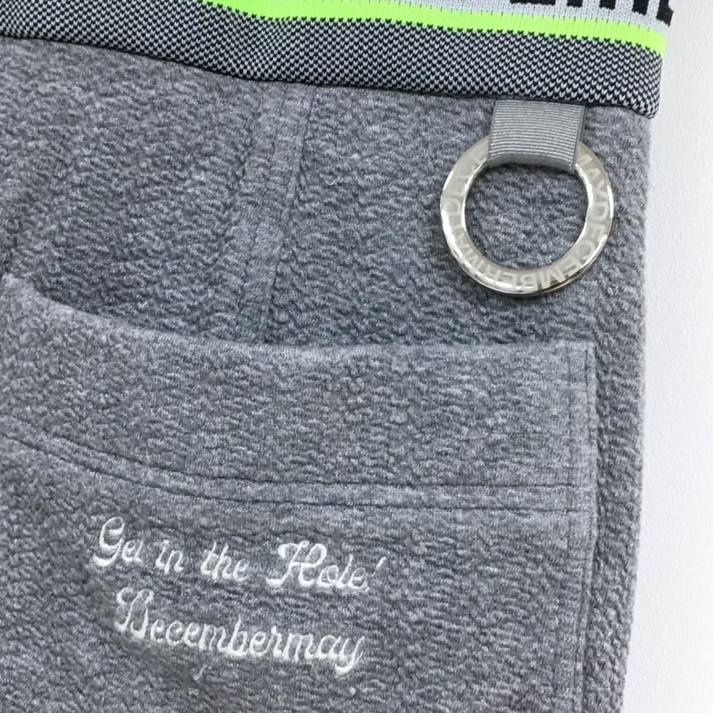 超美品】ディセンバーメイ スカート 杢グレー 凹凸織生地 ウエストロゴ