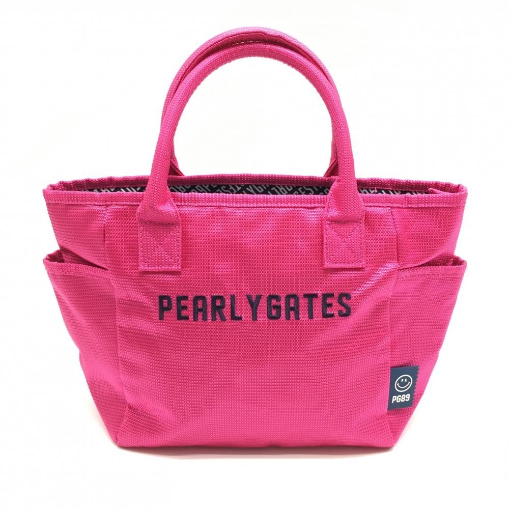 【新品未使用】パーリーゲイツ スマイルラウンドポーチ ゴルフバッグ お出掛け 超美品】パーリーゲイツ カートバッグ ピンク×ネイビー 内外ポケット