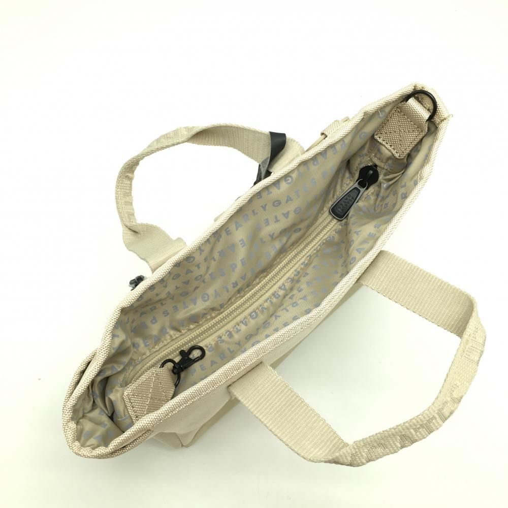 超美品】パーリーゲイツ カートバッグ ベージュ 内外ポケット