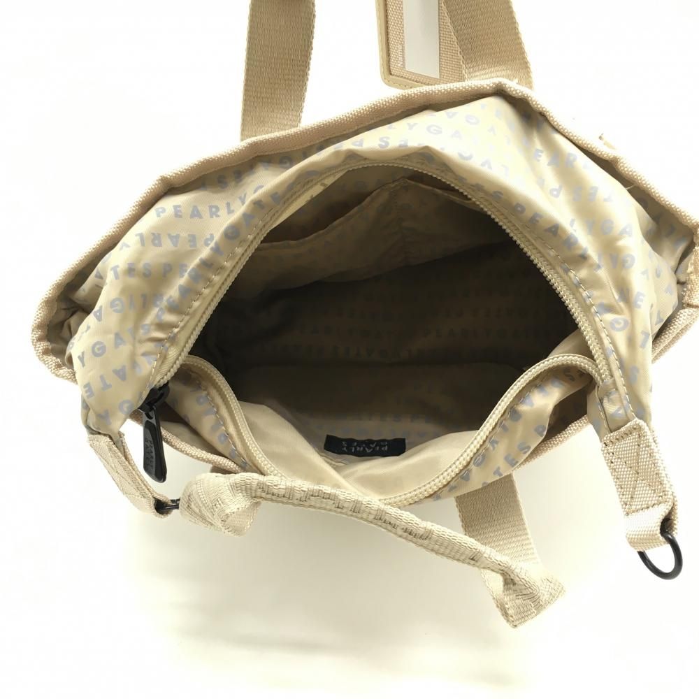 超美品】パーリーゲイツ カートバッグ ベージュ 内外ポケット