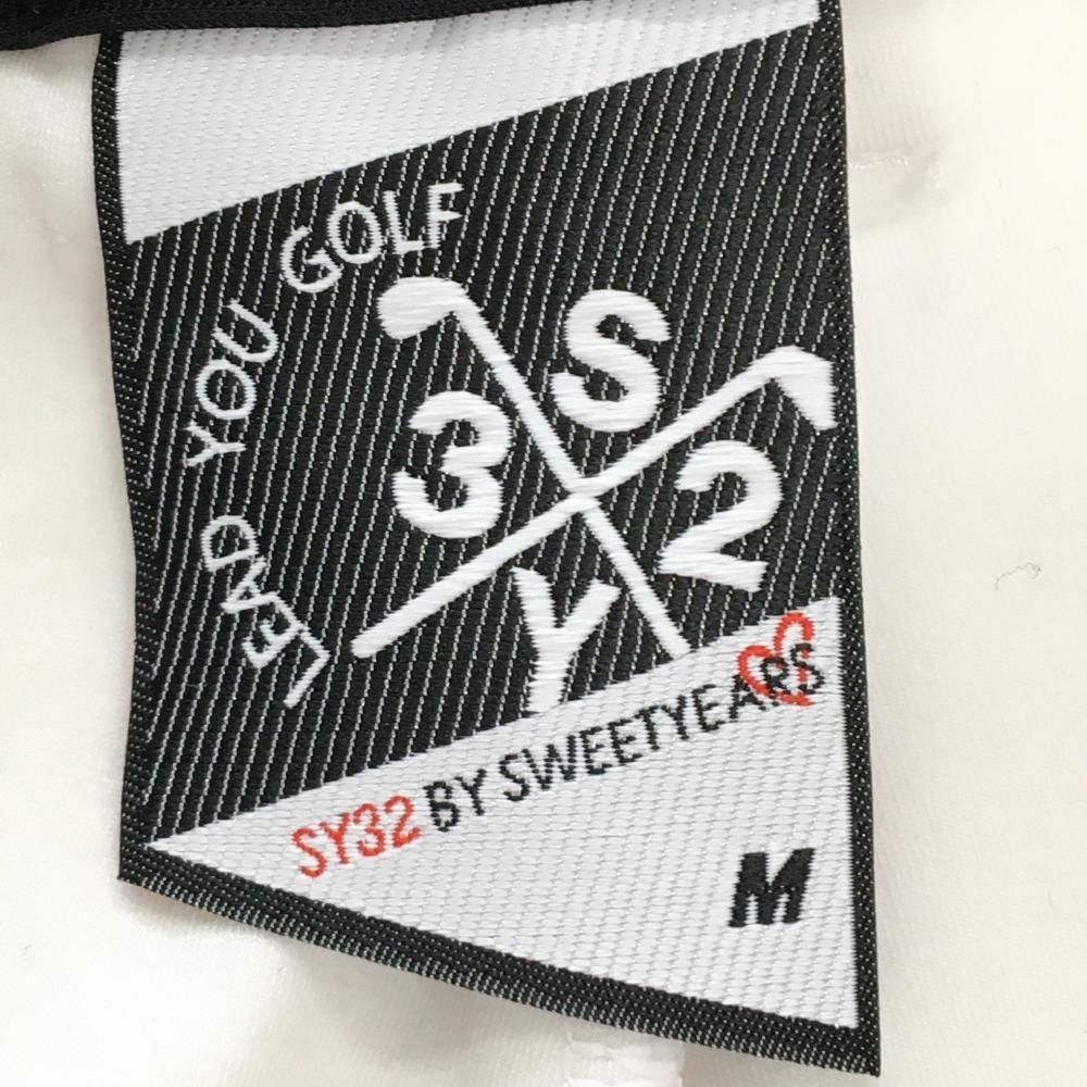 超美品】SY32 パンツ 白 裾ジップ 立体ロゴ メンズ M ゴルフウェア
