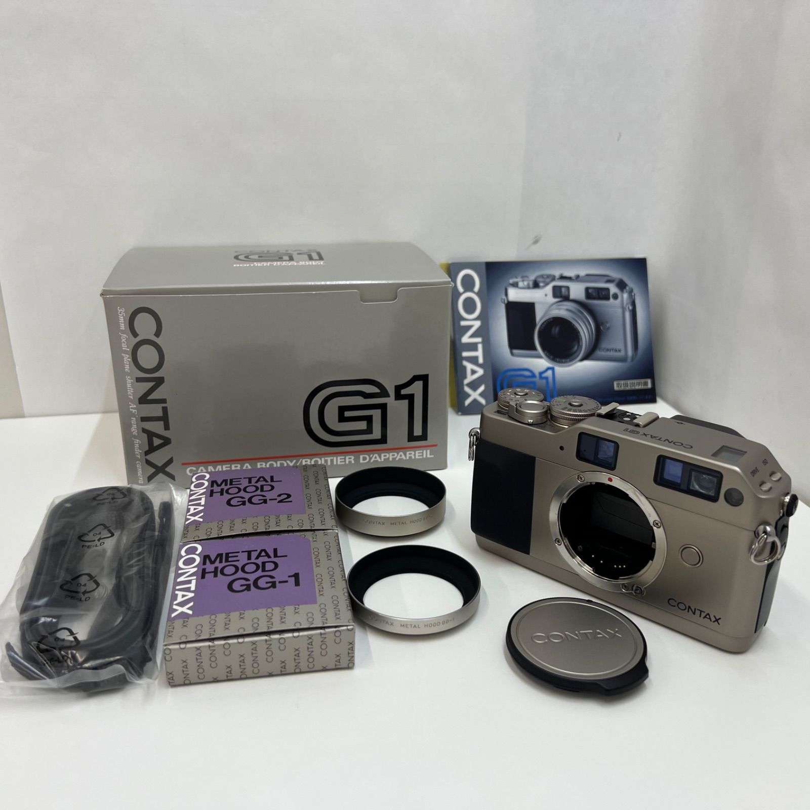 000986】 CONTAX G1 コンタックス ボディ 極美品 メタルフード二個
