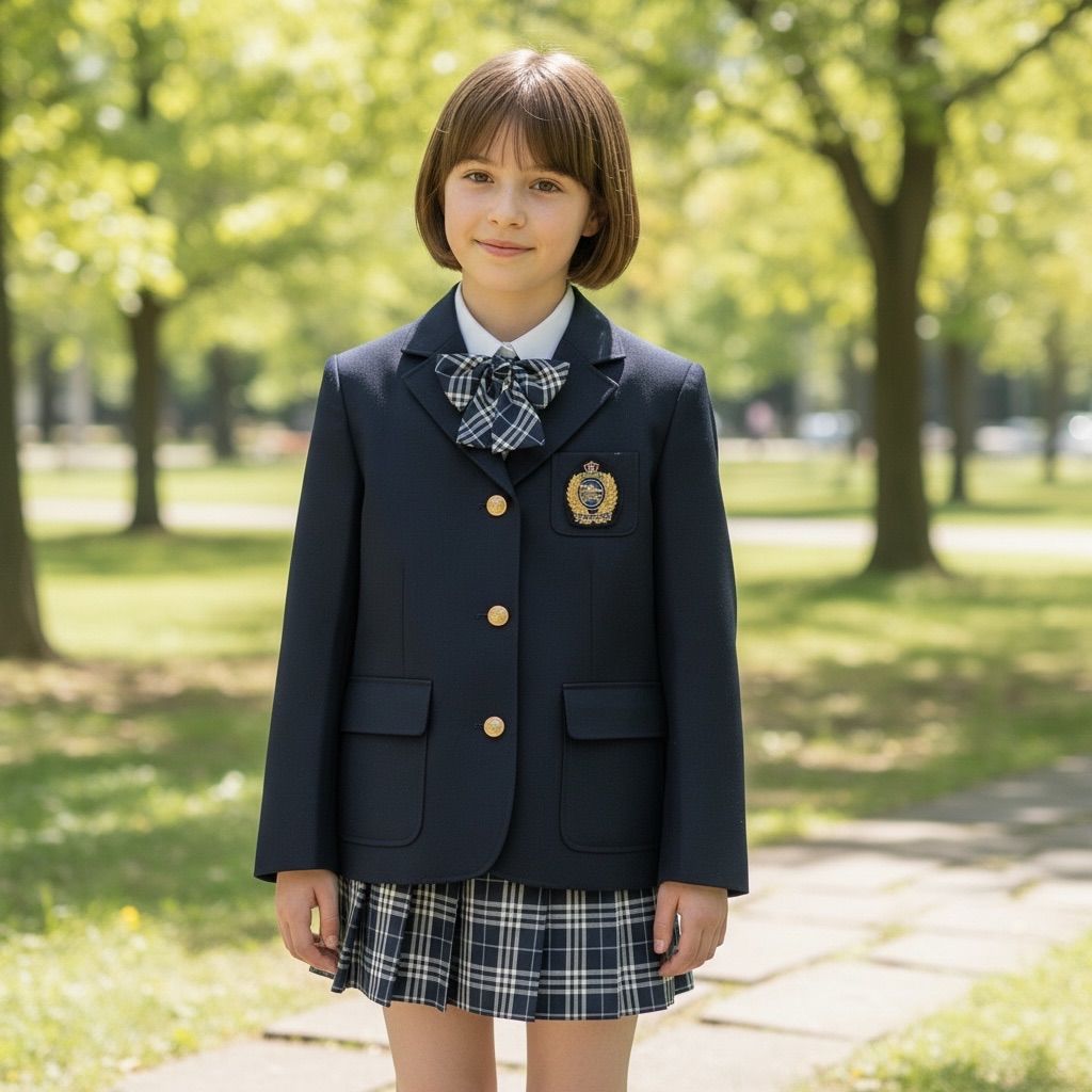 バーバリー フォーマルウェア 制服 卒業式 入学式 チェック レディース 160 ネイビー 紺 ウール リボン