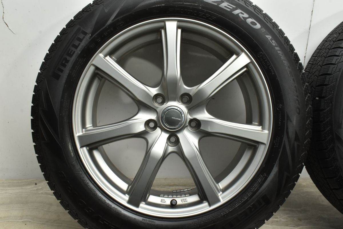  バリ溝 ミルアス 18 in 7 5 J 48 PCD 114 3 アイスゼロ 225 60 R レクサスNX ハリアー RAV 4 エクストレイル CX レガシィアウトバック 18インチ タイヤ ホイールセット