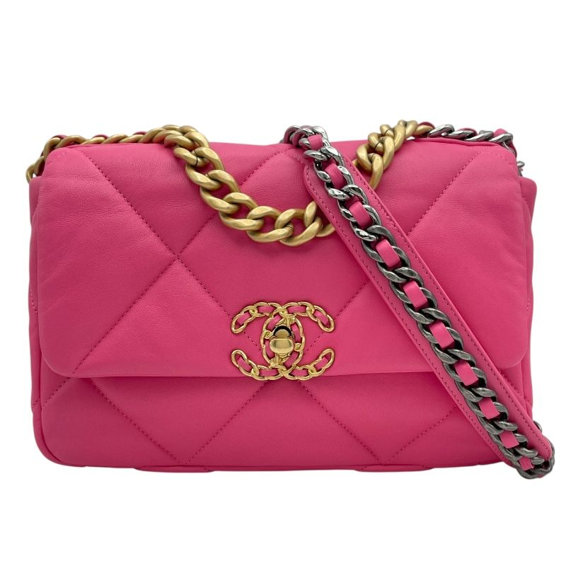 シャネル CHANEL CHANEL19 AS1160 ピンク GDxSV金具 ラム レディース