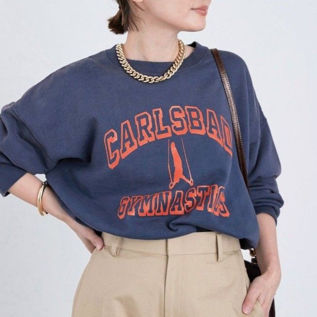 MUSE de Deuxieme Classe ミューズドゥドゥーズィエムクラス SCRAP SWEATER レディース ネイビー