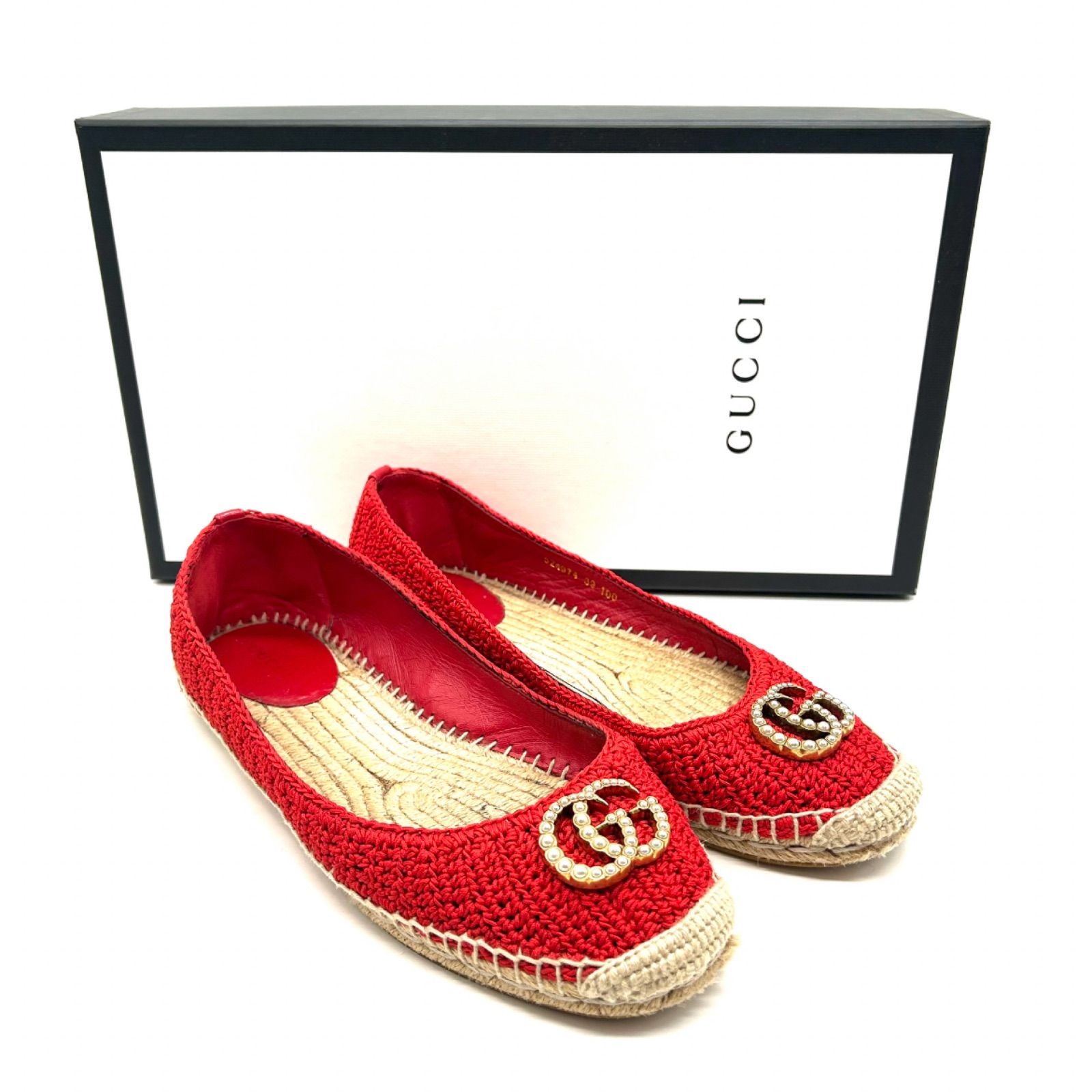 美品　GUCCI グッチ エスパドリーユ GGマーモント 楽天市場】【グッチ】Gucci GGマーモント エスパドリーユ ウェッジ