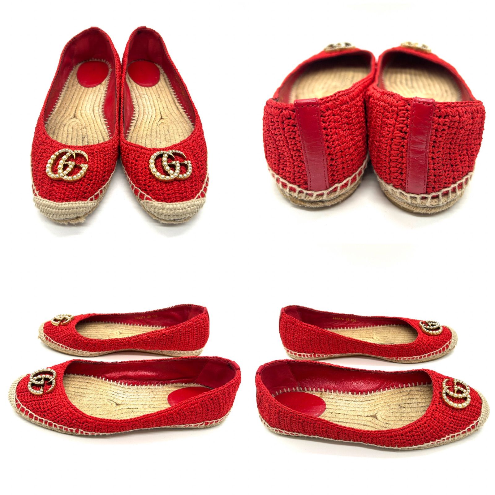 美品　GUCCI グッチ エスパドリーユ GGマーモント 楽天市場】【グッチ】Gucci GGマーモント エスパドリーユ ウェッジ