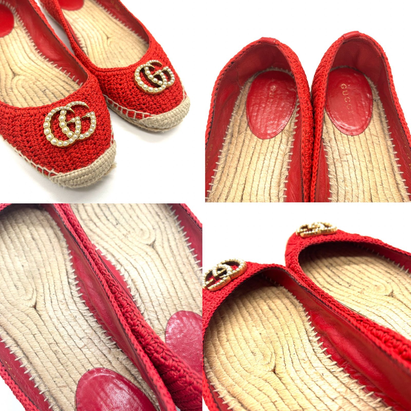 GUCCI グッチ GGマーモント エスパドリーユ フラットシューズ