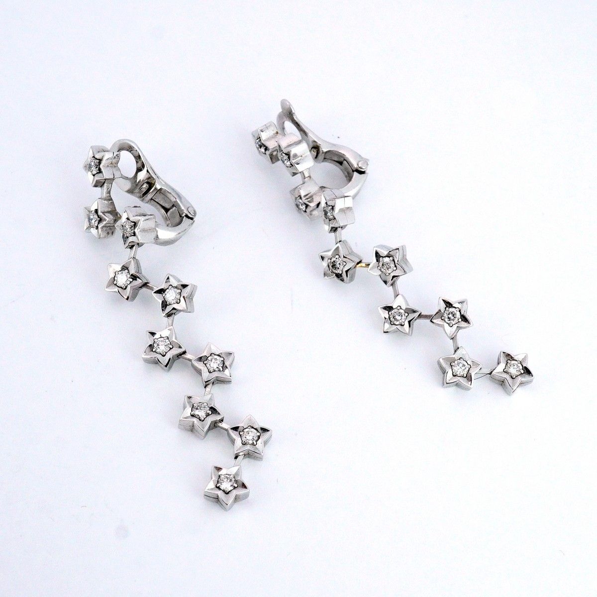 5 jpb 0245 シャネル イヤリング コメットスター K 18 WG ホワイトゴールド ダイヤモンド レディース