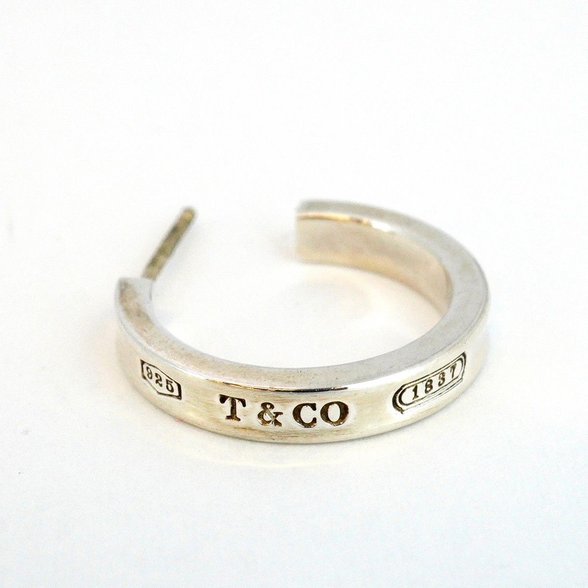 5jpb0244】ティファニー ピアス ナロー/1837/フープ シルバー925【中古