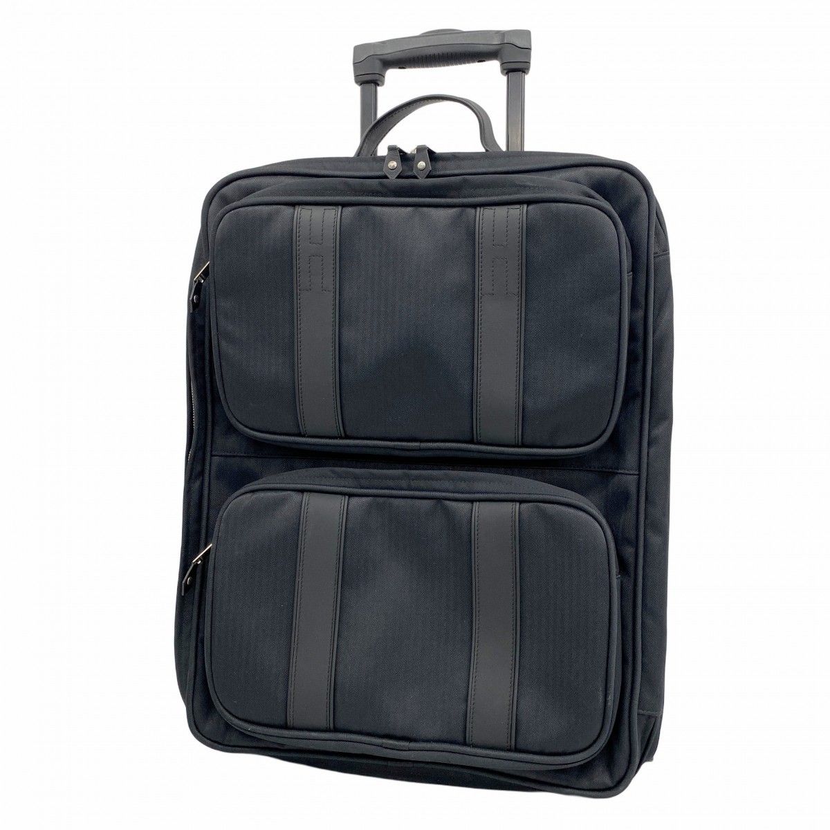 5 pb 2830 エルメス キャリーバッグ アカプルコ トワルシェブロン ブラック シルバー金具 メンズ レディース ユニセックス