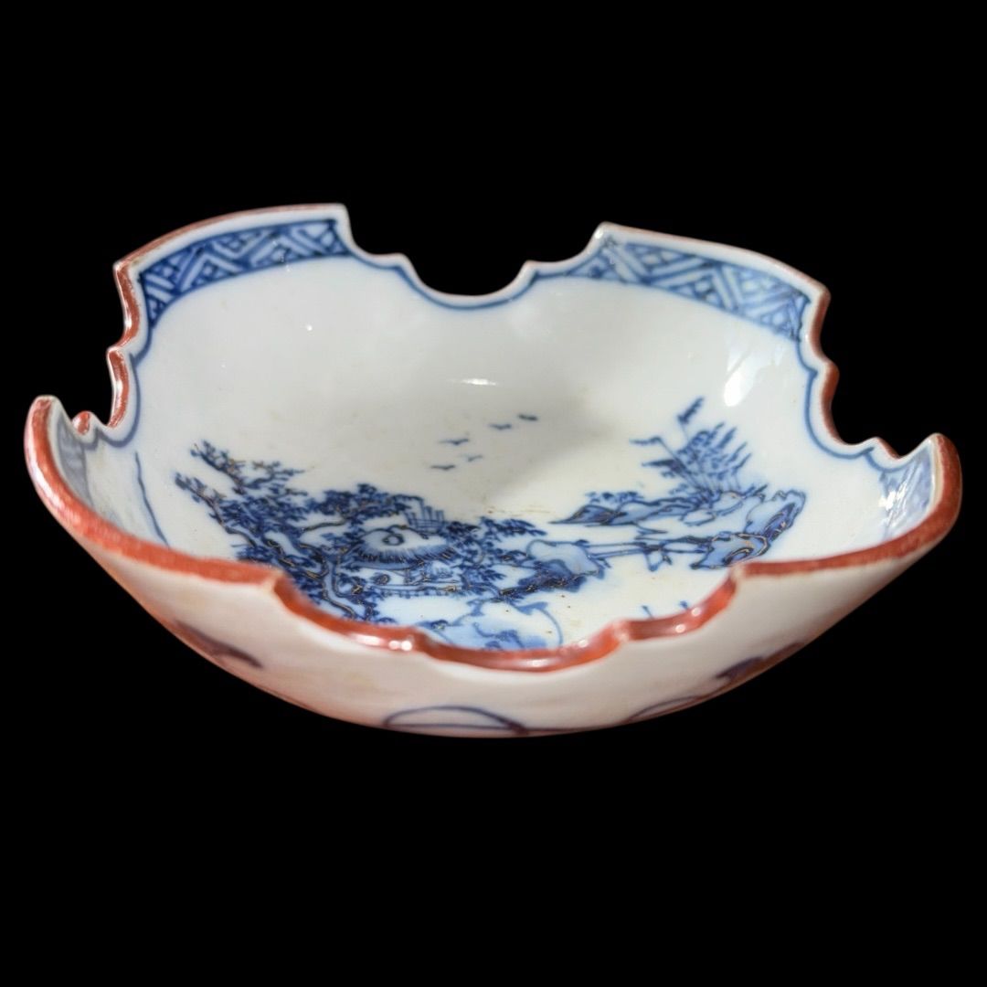 九谷焼 [四客揃] 今小鉢 直径11cm 山水 金彩 手描き 和食器 時代物