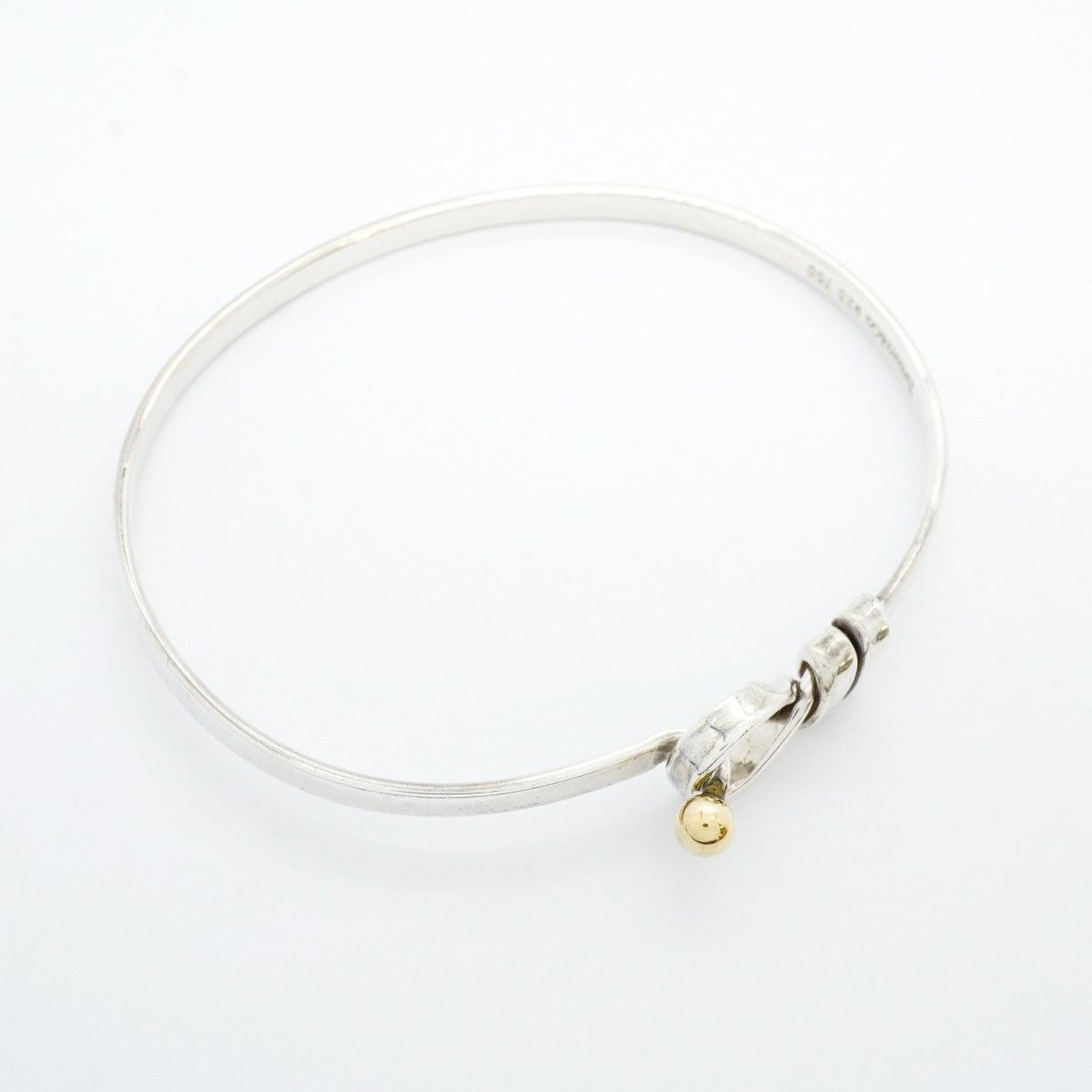 5 jpb 0263 ティファニー バングル フック-アイ K 18 YG イエローゴールド シルバー925 レディース