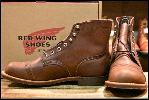 8.5 D 22年 レッドウィング 8111 アイアンレンジャー アンバー ハーネス キャップトゥ ブラウン ブーツ redwing FF 108