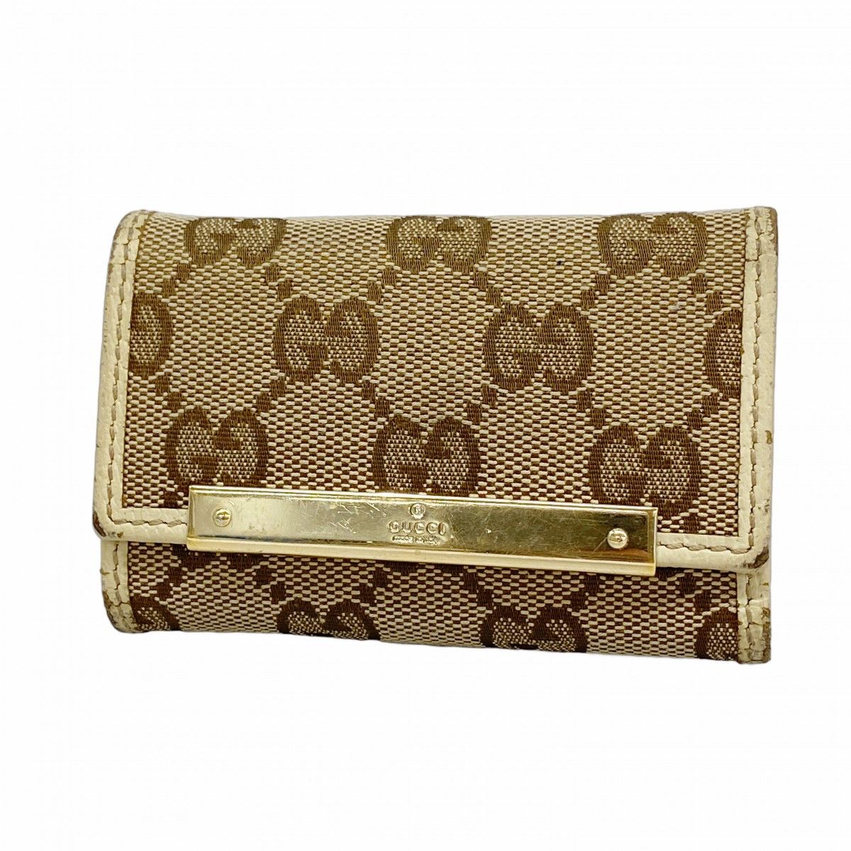 5 pb 2917 グッチ キーケース GGキャンバス 127048 キャンバス ブラウン ゴールド金具 レディース