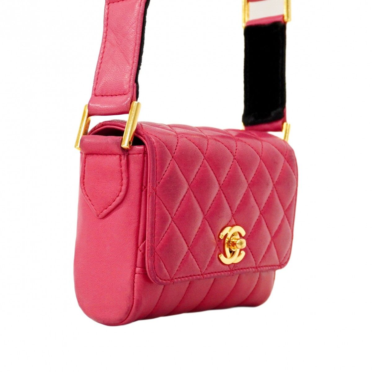 【5pb2932-h】シャネル ショルダーバッグ マトラッセ マドモアゼル ラムスキン ピンク ゴールド金具【中古】レディース 5pb2932-h】シャネル ショルダーバッグ マトラッセ マドモアゼル
